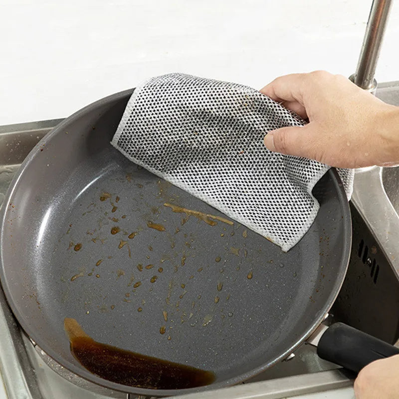 Non-Scratch Thickened Steel Wire Cleaning Cloth - 5 Pcs (1 Pack)