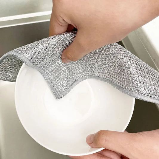 Non-Scratch Thickened Steel Wire Cleaning Cloth - 5 Pcs (1 Pack)