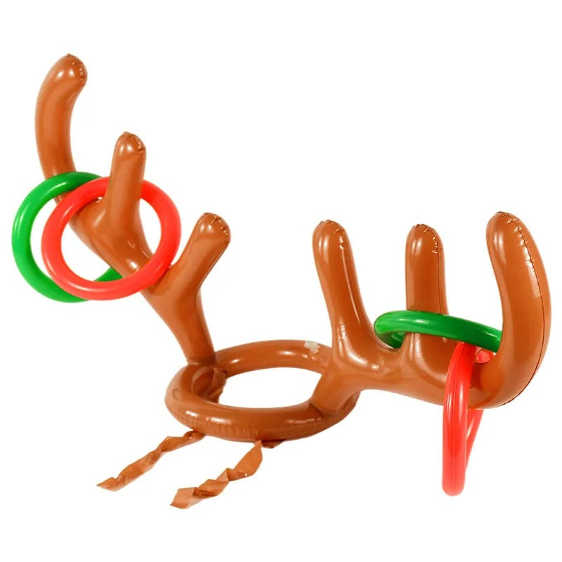 Inflatable Funny Reindeer Santa Hat for Ring Toss Game